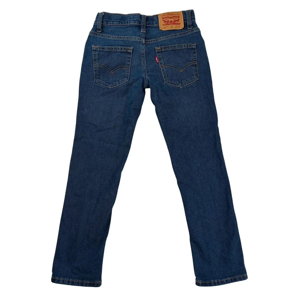 Levi's 511 Slim Boys Jeans‎ Size 8 Performance Stretch Blue Denim